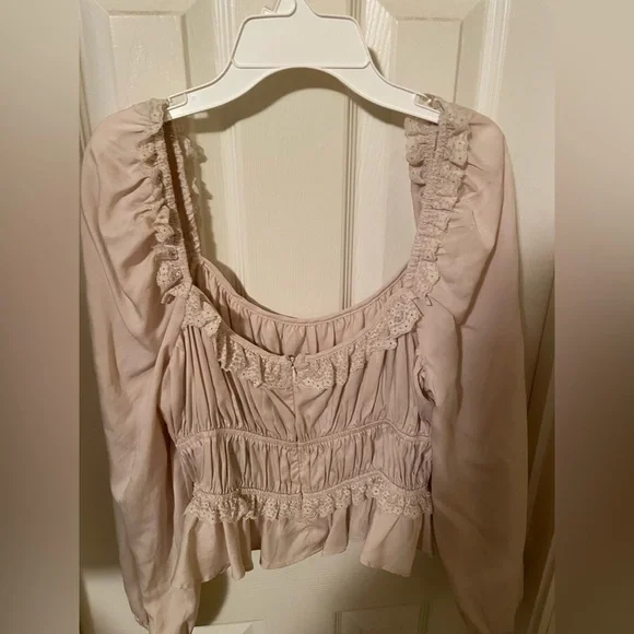 Long sleeve cropped blouse - Picture 2 of 4